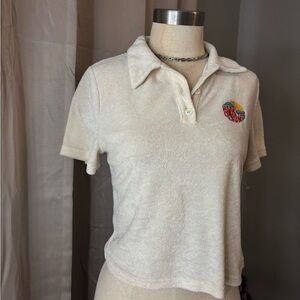 Cider Cream Button Down Polo Shirt